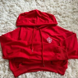 Red Cropped Veracity Sport Hoodie